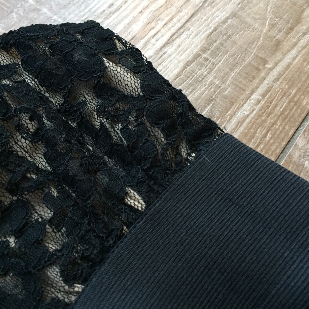 *SOLD*   🥂✨F21 Flirty Black & Tan Lace Mini Dress - Picture 4 of 8
